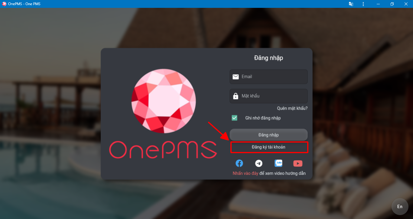 Đăng ký tài khoản phần mềm quản lý khách sạn OnePMS