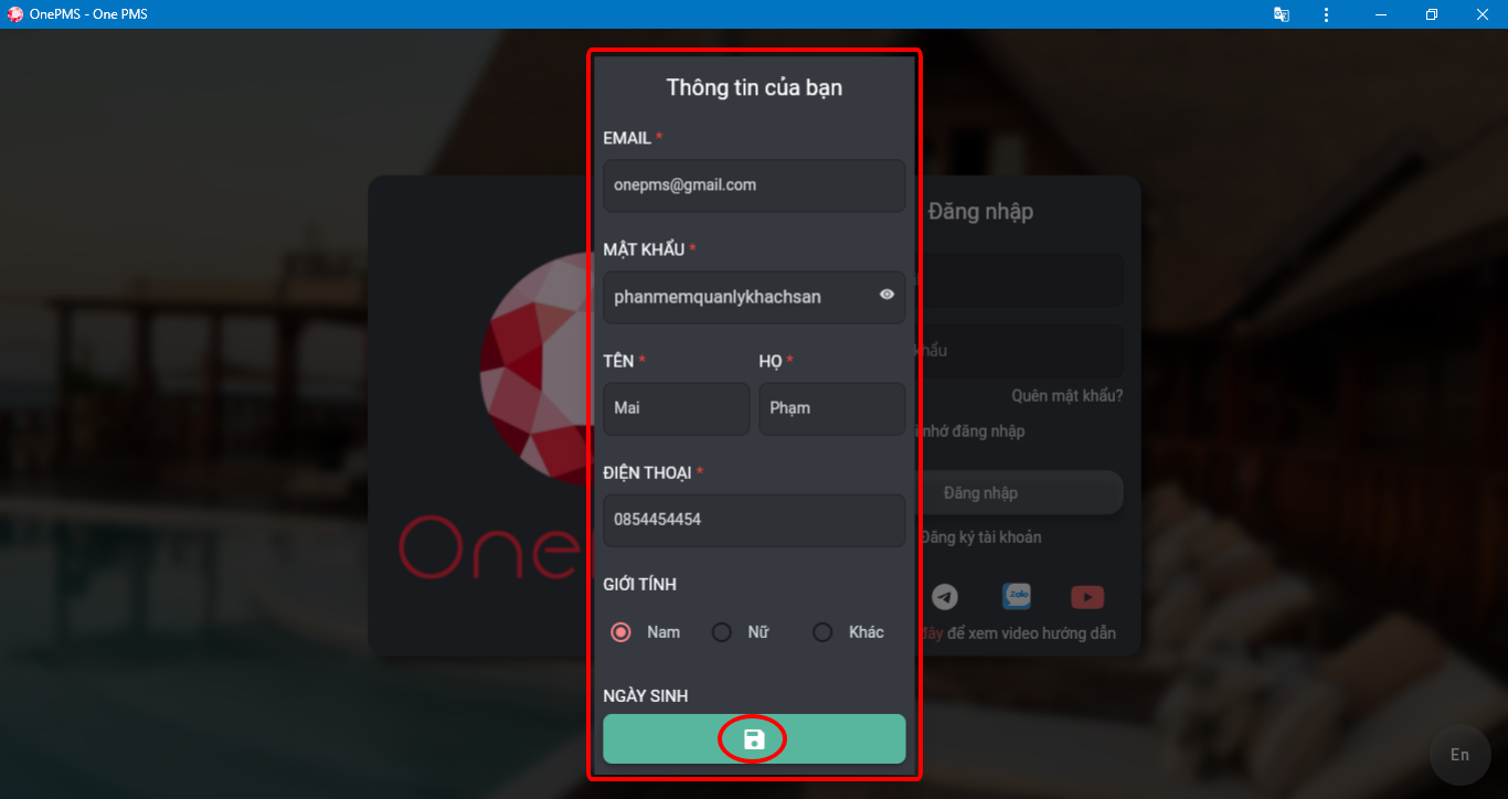 Đăng ký tài khoản phần mềm quản lý khách sạn OnePMS