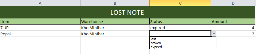 Tạo phiếu mất mát bằng file excel trên phần mềm quản lý khách sạn OnePMS