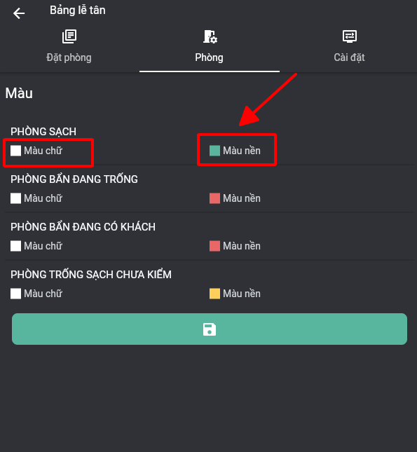 Giao diện phòng trênOnePMS