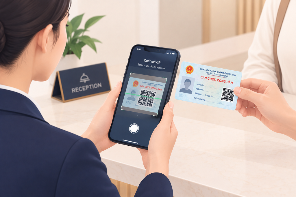 Quét CCCD/Passport check-in khách sạn