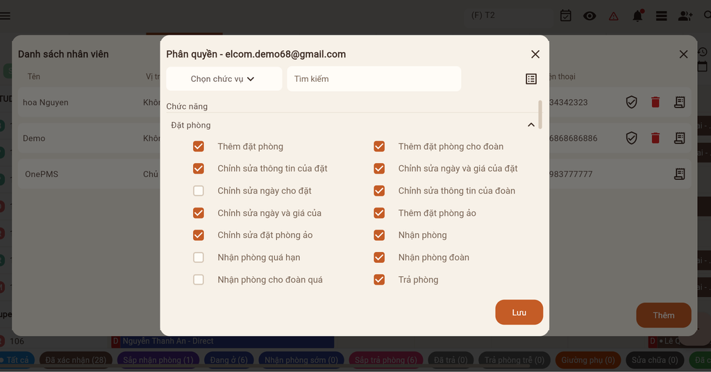 phân quyền truy cập khách sạn